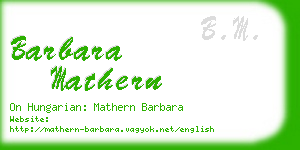 barbara mathern business card